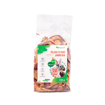 Suszone plasterki jabłka 100g dla królików i gryzoni